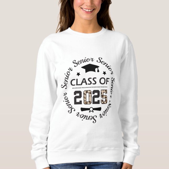 Senior Class 2025 retro Graduation Senior tshirt (Front)