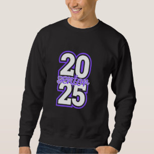 Senior Class 2025 School Colours Purple White High Sweatshirt