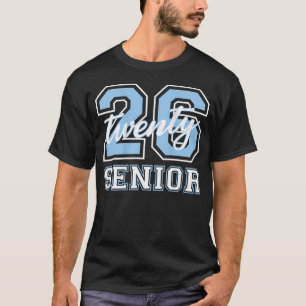 Senior Class 2026 Graduation Pale Blue Letters On T-Shirt
