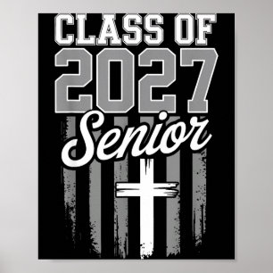 Senior Class 2027 Christian American Faith Design Poster