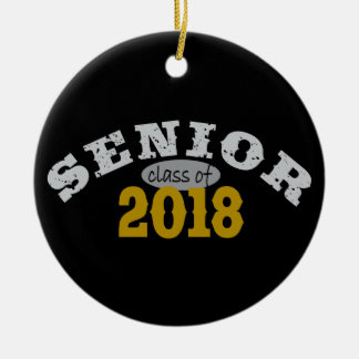 Senior Class of 2018 Yellow Gold Ceramic Tree Decoration