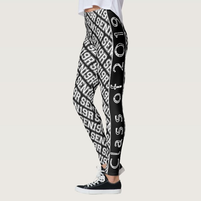 Senior Class of 2019 Text Funny SEN19R Pattern Leggings (Left)