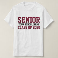 Senior Class of 2020 Maroon Custom Text Graduation