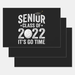 Senior Class of 2022 It's Go Time Funny Volleyball Wrapping Paper Sheet