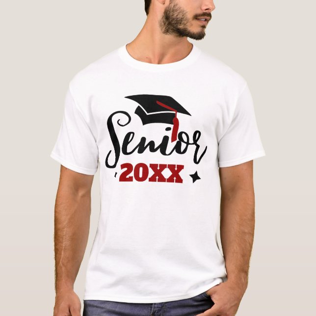 Senior class of 2023 graduation year black red T-Shirt (Front)