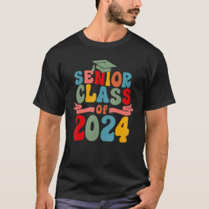 Senior Class Of 2024 Graduation Day Groovy Retro M T-Shirt