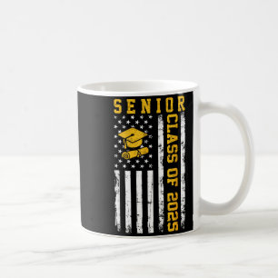 Senior class of 2025 american flag high school coffee mug