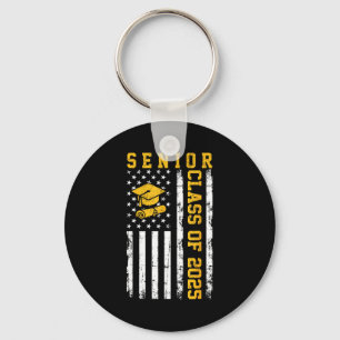 Senior class of 2025 american flag high school key ring