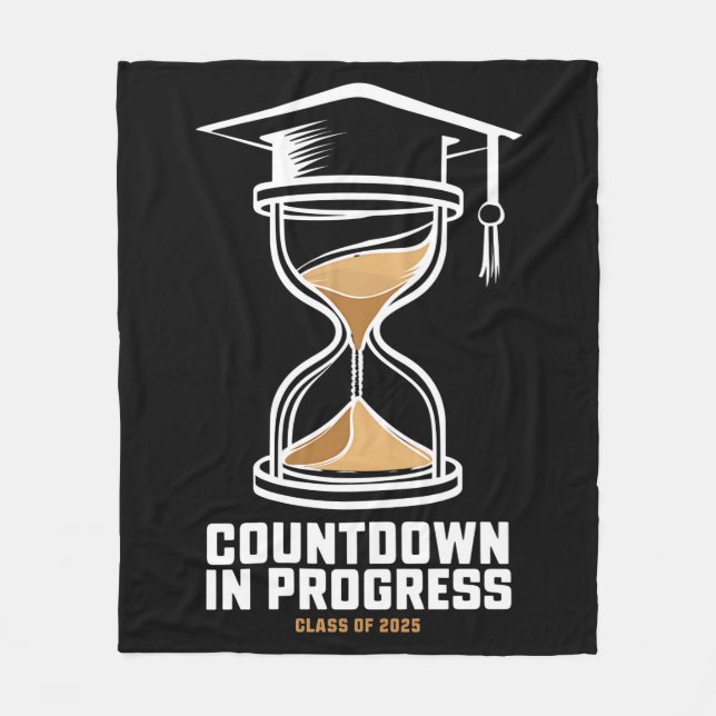 Senior Class Of 2025 Countdown to Graduation Gift Fleece Blanket (Front)