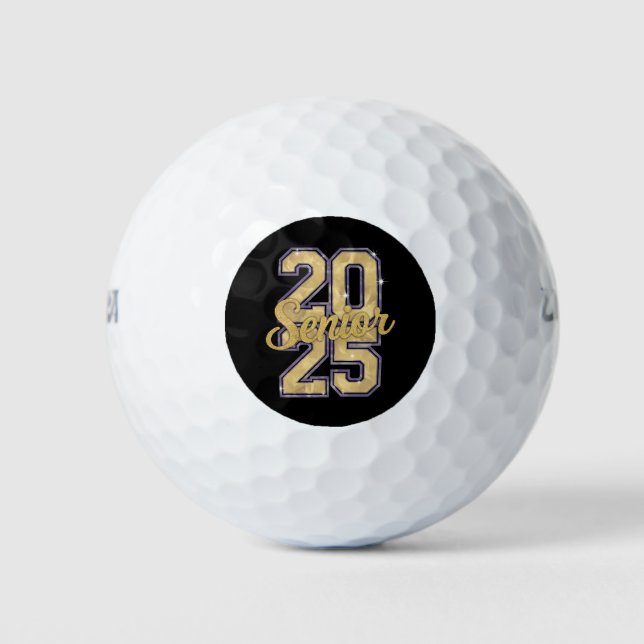 Senior Class Of 2025 Gold Graduation Graduate Golf Balls (Front)