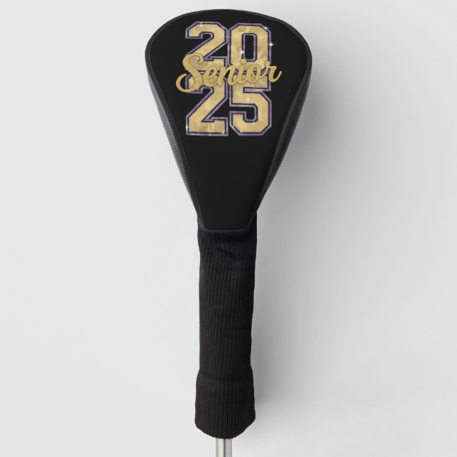 Senior Class Of 2025 Gold Graduation Graduate Golf Head Cover (Front)