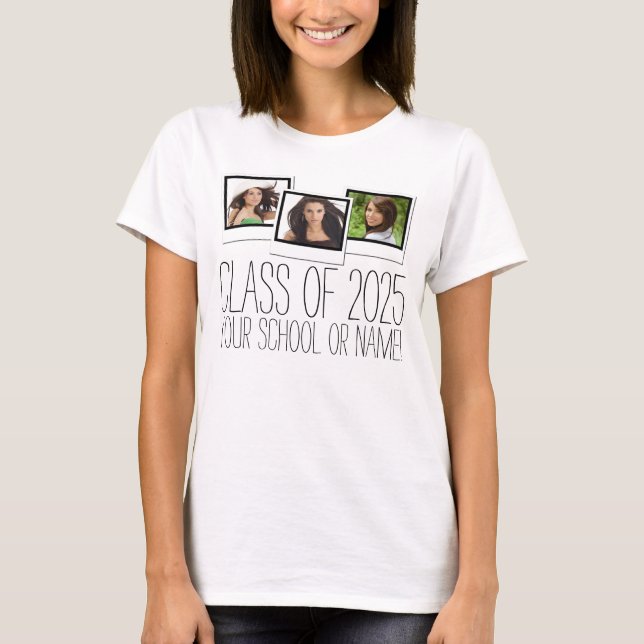 Senior Class of 2025 Graduation Photo Personalised T-Shirt (Front)