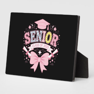 Senior Class Of 2025 Graduation Pink Coquette Bow Plaque