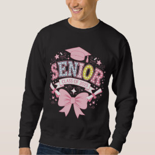 Senior Class Of 2025 Graduation Pink Coquette Bow Sweatshirt