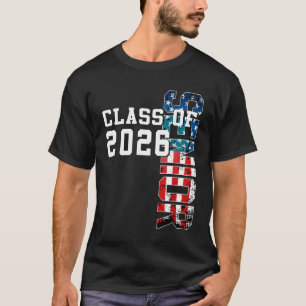 Senior Class of 2026 American Flag US Graduation T-Shirt