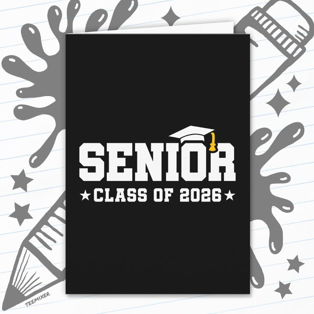Senior Class of 2026 Bold Graduation Typography Card (Creator Uploaded)