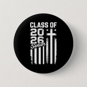 Senior Class Of 2026 Christian Jesus American Flag 6 Cm Round Badge