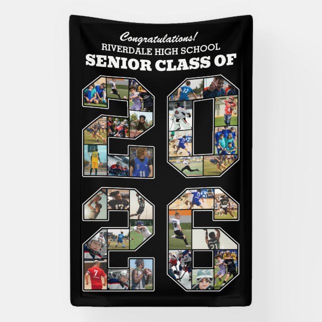 Senior Class of 2026 Congratulations Photo Collage Banner (Vertical)