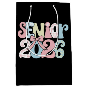 Senior Class Of 2026 Floral Bow Graduation 26 Grad Medium Gift Bag
