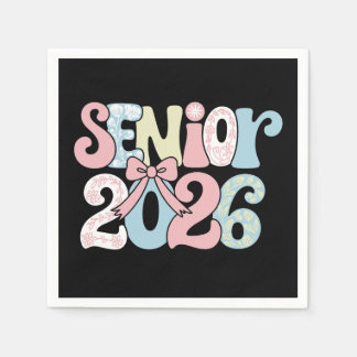 Senior Class Of 2026 Floral Bow Graduation 26 Grad Napkin