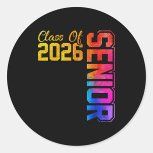 Senior class of 2026 graduate high school classic round sticker