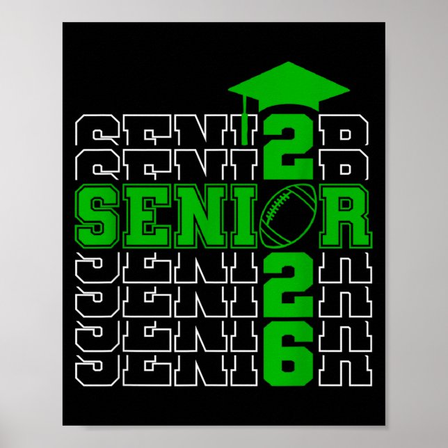 Senior class of 2026 graduation 2026 green poster (Front)