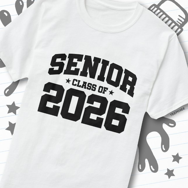 Senior Class of 2026 Graduation Bold Typography T-Shirt (Creator Uploaded)
