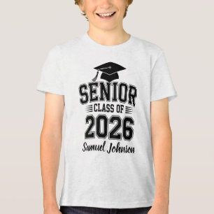 Senior Class Of 2026 Graduation Custom Name Tri-Blend Shirt