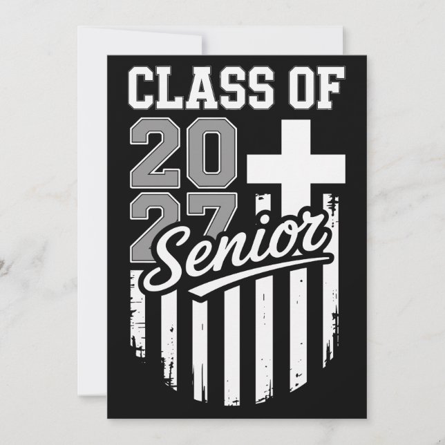 Senior Class Of 2027 Christian American Flag Grad Announcement (Front)
