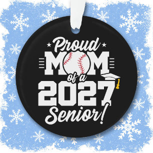 Senior Class of 2027 Graduate Baseball Proud Mum Ornament