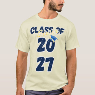 Senior Class of 2027 Graduation Retro Typography T-Shirt