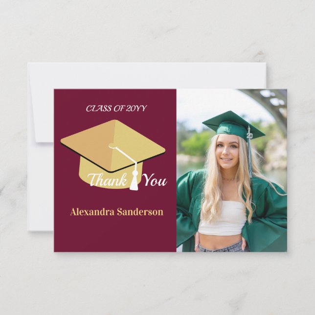Senior Class of Photo Graduation Thank You Card (Front)