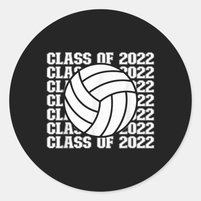 Senior Class of  Volleyball  Classic Round Sticker (Front)