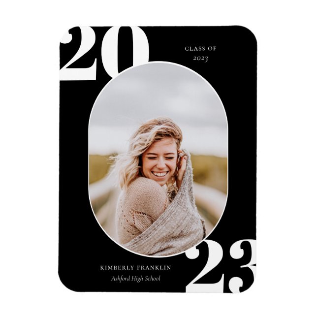 Senior Class Rounded Photo Frame Graduation Magnet (Vertical)