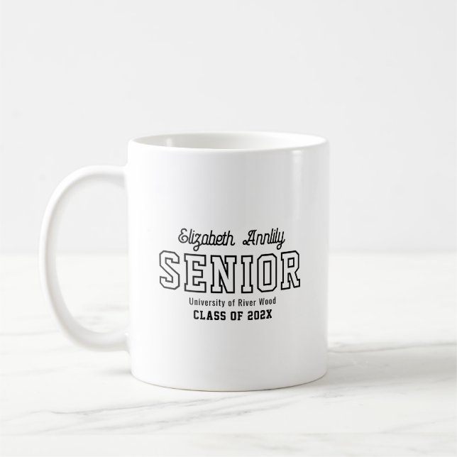 Senior Custom Year Script Graduate College  Coffee Mug (Left)