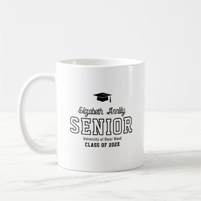 Senior Custom Year Script Graduate College  Coffee Mug (Left)