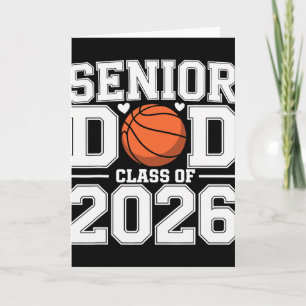 Senior Dad Cl Of 2026 Cute Basketball Dad Graduati Card