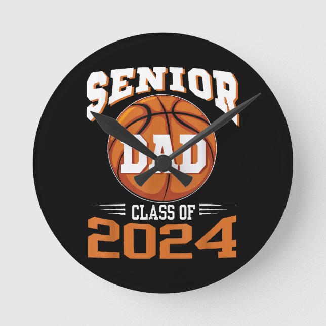 Senior Dad Class of 2024 Round Clock (Front)