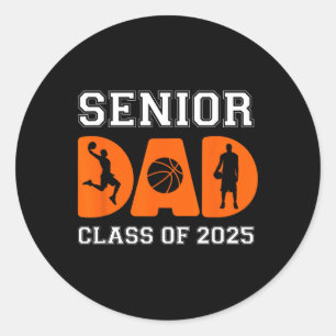 Senior Dad Sketll Cl Of 2025 Graduation Graduate M Classic Round Sticker
