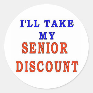 SENIOR DISCOUNT CLASSIC ROUND STICKER