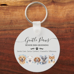 Senior Dog Grooming Business Promotional  Key Ring