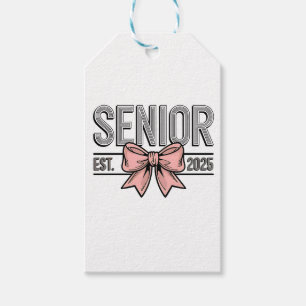 Senior Est 2025 Bow Coquette Graduation Gift Tags