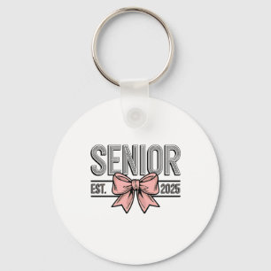 Senior Est 2025 Bow Coquette Graduation  Key Ring