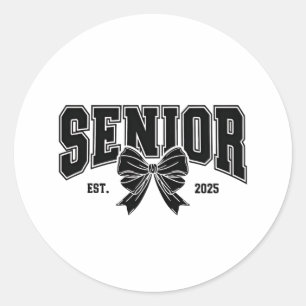 Senior Est 2025 Graduation Student Vintage Classic Round Sticker