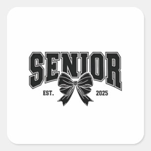 Senior Est 2025 Graduation Student Vintage  Square Sticker