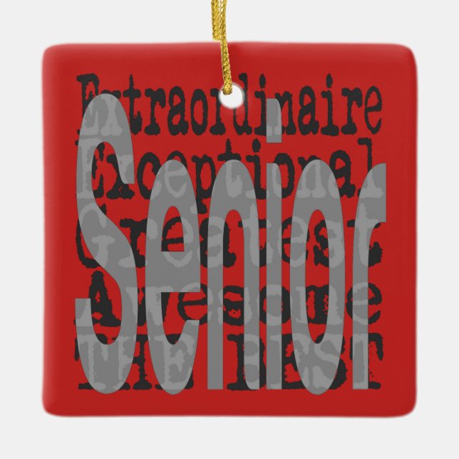 Senior Extraordinaire Ceramic Ornament (Front)