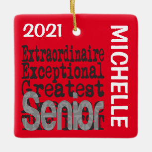 Senior Extraordinaire CUSTOM Ceramic Ornament