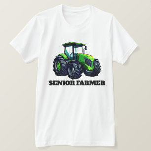 "Senior Farmer" and Green Tractor  T-Shirt