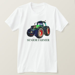"Senior Farmer" and Green Tractor  T-Shirt