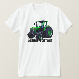 "Senior Farmer" and Green Tractor  T-Shirt